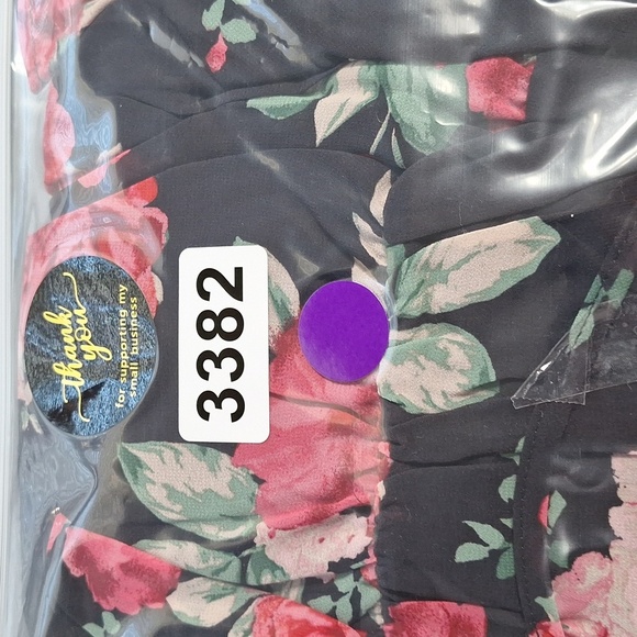 Floral NEW Black Red, Pink Wrap Ruffle Hem Flowy Boho Skater Dress Plus Size 3X - Picture 16 of 16